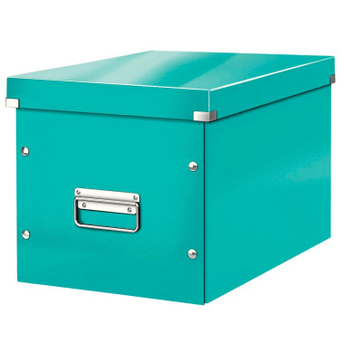 Aufbewahrungsbox Click & Store WOW Cube 6108-00-51, 30 Liter mit Deckel, für A4, außen 360x320x310mm, Karton blau