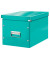 Aufbewahrungsbox Click & Store WOW Cube 6108-00-51, 30 Liter mit Deckel, für A4, außen 360x320x310mm, Karton blau