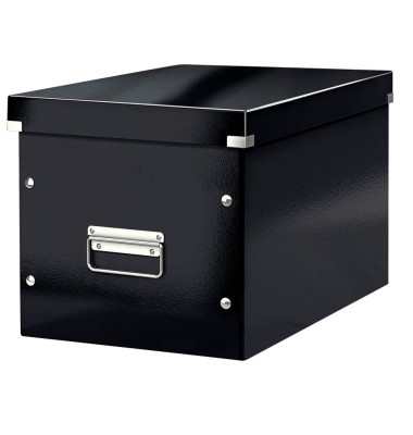 Aufbewahrungsbox Click & Store WOW Cube 6108-00-95, 30 Liter, mit Deckel, au&szlig;en 360x320x310mm, Karton schwarz