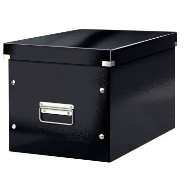 Aufbewahrungsbox Click & Store WOW Cube 6108-00-95, 30 Liter mit Deckel, für A4, außen 360x320x310mm, Karton schwarz