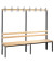 Garderobenbank Basic 8052-100, Holz, 196cm, freistehend, mit Hakenleiste, buche/anthrazit