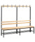 Garderobenbank Basic 8052-110,  Holz, 196cm, freistehend, mit Hakenleiste, mit Schuhregal, buche/anthrazit