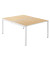 Doppelschreibtisch easyDesk B2P80X140.13.23, 75cm (H), 140x166cm (BxT), rechteckig, buche / weiß