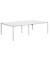 Doppelschreibtisch easyDesk B4P80X120.13.13, 75cm (H), 240x166cm (BxT), rechteckig, weiß / weiß