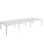 Doppelschreibtisch easyDesk B6P80X120.13.13, 75cm (H), 360x166cm (BxT), rechteckig, weiß / weiß