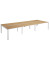 Doppelschreibtisch easyDesk B6P80X120.13.23, 75cm (H), 360x166cm (BxT), rechteckig, buche / weiß