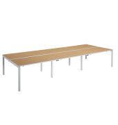 Doppelschreibtisch easyDesk B6P80X140.13.23, 75cm (H), 420x166cm (BxT), rechteckig, buche / weiß
