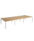 Doppelschreibtisch easyDesk B6P80X140.13.23, 75cm (H), 420x166cm (BxT), rechteckig, buche / weiß