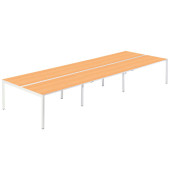 Doppelschreibtisch easyDesk B6P80X160.13.23, 75cm (H), 480x166cm (BxT), rechteckig, buche / weiß