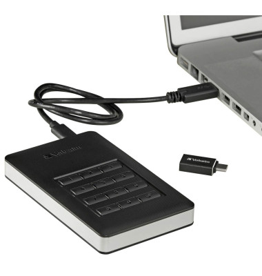 externe Festplatte Store 'n' Go Secure Portable 53401, schwarz/silber, 2,5 Zoll (6,35cm), 1 TB, HDD