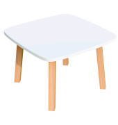 Beistelltisch Woody, 40cm (H), 60x60cm (BxT), quadratisch, wei&szlig; / braun