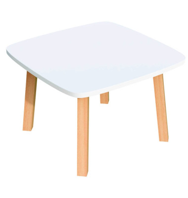 Beistelltisch Woody TB60.10.13, 40cm (H), 60x60cm (BxT), quadratisch, weiß / braun