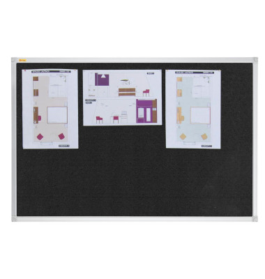 Pinnwand X-tra! Line PT330210, 90x60cm, Filz, Aluminiumrahmen, schwarz