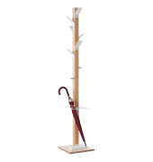 Garderobenständer easyCloth Wood Range PECPP.13, mit 8 Haken, mit Schirmständer, Holz, weiß