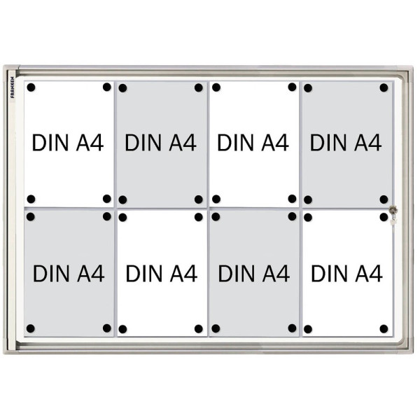 4016946224611 - Schaukasten X-tra!Line FSA8 8xA4 weiß silber magnetisch 4016946224611 Franken
