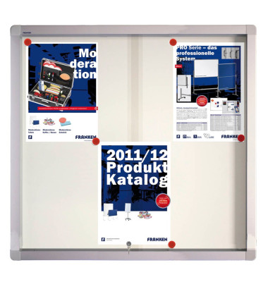 Schaukasten PRO SK6106, 6xA4, silber/wei&szlig;, magnetisch