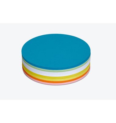 Moderationskarten 6395099, Ø 18,5cm, Kreis, 150g, farbig sortiert 