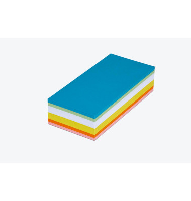 Moderationskarten 6394199, rechteckig, 150g, blau/grün/rot/orange/gelb/weiß 