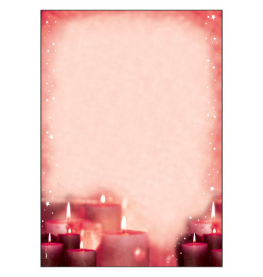Weihnachtsbriefpapier Red Candlelight A4 90 g/qm 100 Blatt