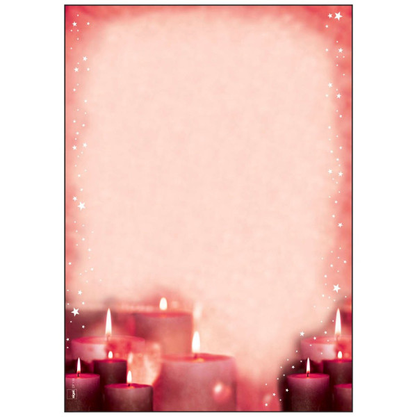 Sigel Weihnachtsbriefpapier Red Candlelight DP138, A4, 90g 4004360822063 Sigel 100 Blatt