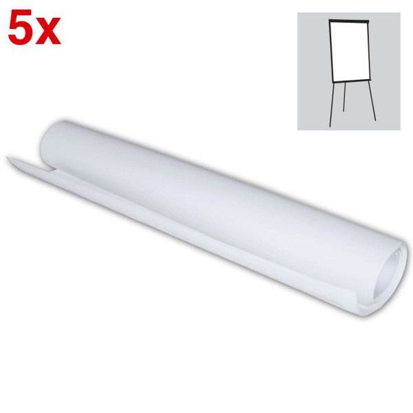 4016946189286 - Flipchart-Papier Weiß Blanko Perforiert 680 x 980 mm 68 x 98 cm 80 g m2 5 Stück