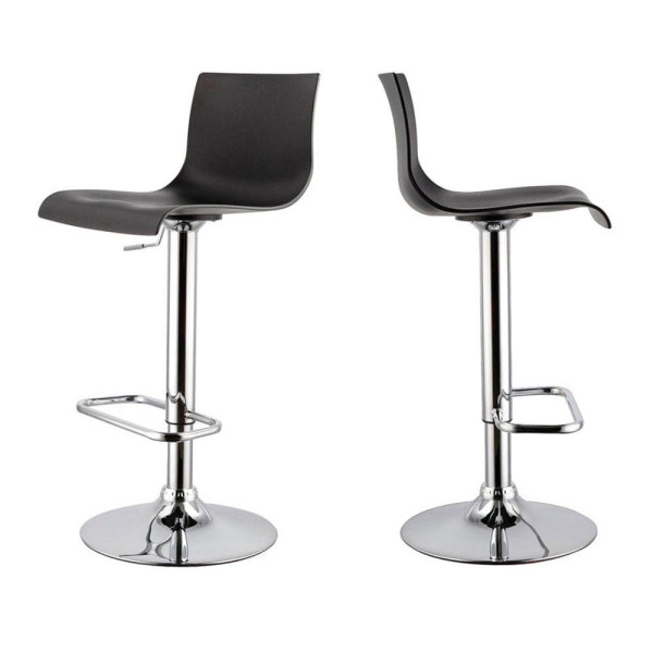 3660141230277 - Barhocker meet by Paperflow Sacramento PP-Sitz höhenverstellbar 360° drehbar H 590-815 mm schwarz 2er-Set