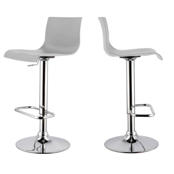 3660141230284 - Barhocker meet by Paperflow Sacramento PP-Sitz höhenverstellbar 360° drehbar H 590-815 mm grau 2er-Set