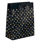 Geschenktasche GT028 Stardust, Weihnachten, Stardust, mit Glanzlackierung und Geschenkanhänger, Stardust, 26cm x 33cm