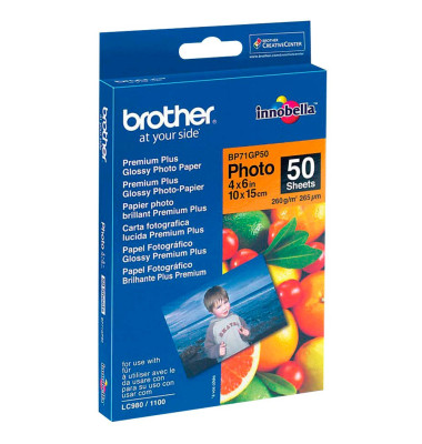 Fotopapier Premium Plus Glossy BP71GP50, A6, für Inkjet, 260g weiß glänzend einseitig bedruckbar