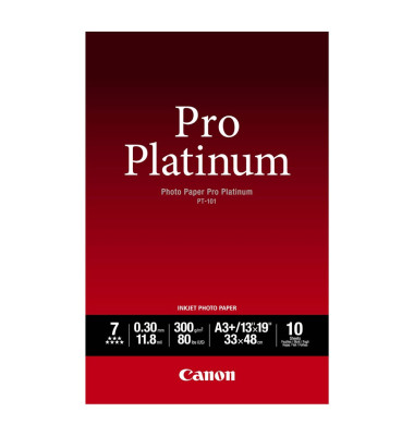 Fotopapier PT-101 Pro Platinum 2768B018, A3+, für Inkjet, 300g weiß glänzend einseitig bedruckbar