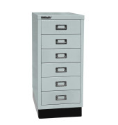 Schubladenschrank MultiDrawer™ 29er Serie L296S645, Stahl, 6 Schubladen (Vollauszug), A4, 27,8 x 67 x 38 cm, mit Sockel, licht