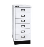 Schubladenschrank MultiDrawer™ 29er Serie L296S696, Stahl, 6 Schubladen (Vollauszug), A4, 27,8 x 67 x 38 cm, mit Sockel, weiß