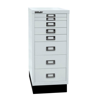 Schubladenschrank MultiDrawer™ 29er Serie L298S645, Stahl, 8 Schubladen (Vollauszug), A4, 27,8 x 67 x 38 cm, mit Sockel, licht