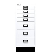 Schubladenschrank MultiDrawer™ 29er Serie L298S696, Stahl, 8 Schubladen (Vollauszug), A4, 27,8 x 67 x 38 cm, mit Sockel, weiß