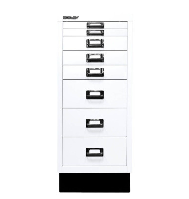 Schubladenschrank MultiDrawer™ 29er Serie L298S696, Stahl, 8 Schubladen (Vollauszug), A4, 27,8 x 67 x 38 cm, mit Sockel, weiß