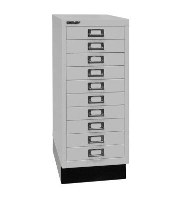 Schubladenschrank MultiDrawer™ 29er Serie L2910S645, Stahl, 10 Schubladen (Vollauszug), A4, 27,8 x 67 x 38 cm, mit Sockel, lic