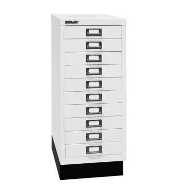 Schubladenschrank MultiDrawer™ 29er Serie L2910S696, Stahl, 10 Schubladen (Vollauszug), A4, 27,8 x 67 x 38 cm, mit Sockel, wei