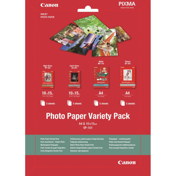 8714574600109 - Fotopapier VP-101 Variety Pack 0775B079 sortiert für Inkjet sortiert weiß sortiert einseitig bedruckbar 8714574600109 20 Blatt