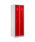 Spind 103490, Metall, 2 Abteile mit 2 Fächern, abschließbar, 60x180cm (BxH), rot
