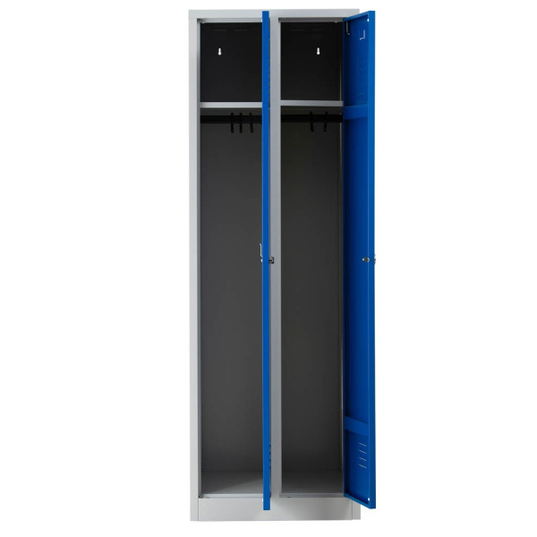 4260090175668 - Spind 103492 Metall 2 Abteile mit 2 Fächern abschließbar (Schloss separat erhältlich) 60x180cm (BxH) blau 4260090175668 Gür 4260090175668 - Spind 103492 Metall 2 Abteile mit 2 Fächern abschließbar (Schloss separat erhältlich) 60x180cm (BxH) blau 4260090175668 Gür