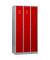 Spind 105298, Metall, 3 Abteile mit 3 Fächern, abschließbar, 90x180cm (BxH), rot