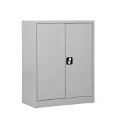 Stahlschrank 100011, abschlie&szlig;bar, 2 OH, lichtgrau, 80x100x38cm (BxHxT)