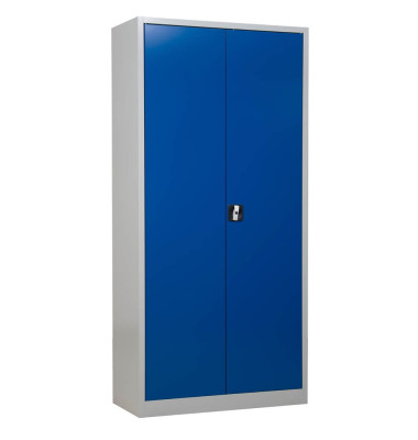 Stahlschrank 100162, abschlie&szlig;bar, 5 OH, lichtgrau/enzianblau, 92x195x42cm (BxHxT)