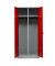 Spind 103930, Metall, 2 Abteile mit 2 Fächern (1 Verschluss je 2 Fächer), abschließbar, 80x180cm (BxH), rot