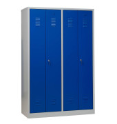 Spind 104992, Metall, 4 Abteile mit 4 Fächern (1 Verschluss je 2 Fächer), abschließbar, 117x180cm (BxH), blau