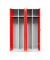Spind 104994, Metall, 4 Abteile mit 4 Fächern (1 Verschluss je 2 Fächer), abschließbar, 117x180cm (BxH), rot