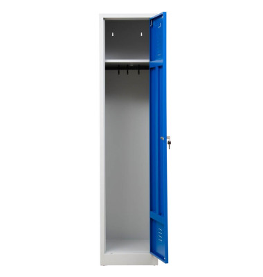 Spind 104912, Metall, 1 Abteil mit 1 Fach, abschließbar, 40x180cm (BxH), blau