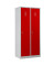 Spind 103970, Metall, 2 Abteile mit 2 Fächern, abschließbar, 80x180cm (BxH), rot