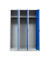 Spind 105416, Metall, 3 Abteile mit 3 Fächern, abschließbar, 118,5x180cm (BxH), blau