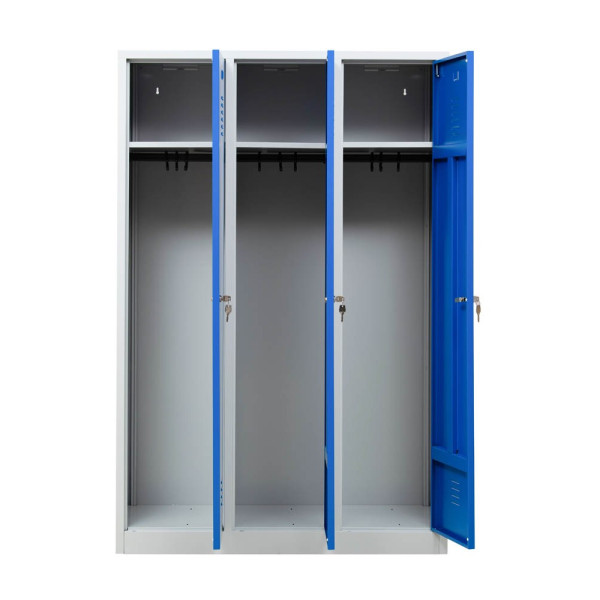 4260090176269 - Spind 105416 Metall 3 Abteile mit 3 Fächern abschließbar 1185x180cm (BxH) blau 4260090176269 Gürkan 4260090176269 - Spind 105416 Metall 3 Abteile mit 3 Fächern abschließbar 1185x180cm (BxH) blau 4260090176269 Gürkan